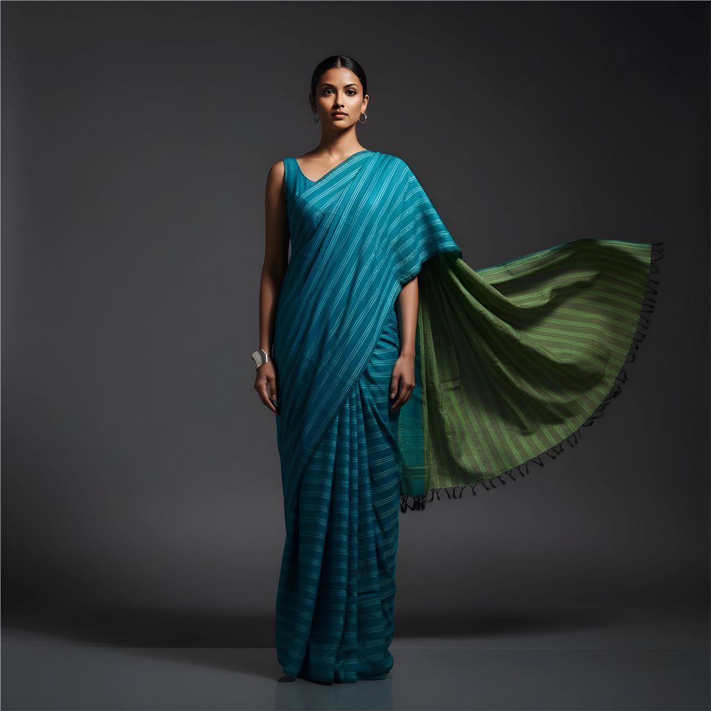 Handwoven Cotton Sari - SN054