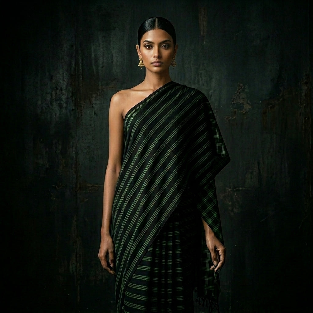 Handwoven Cotton Sari - SN055