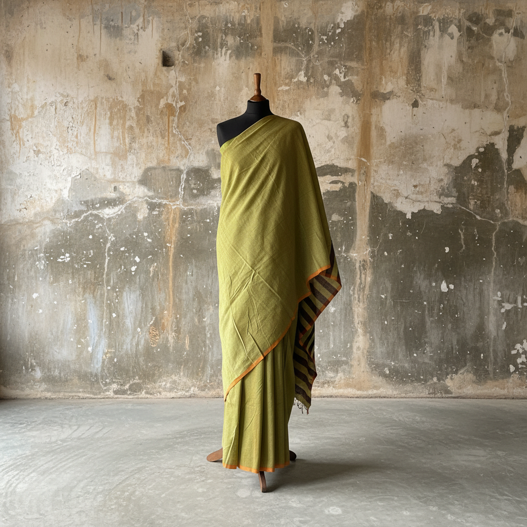 Handwoven Cotton Sari  - SN088