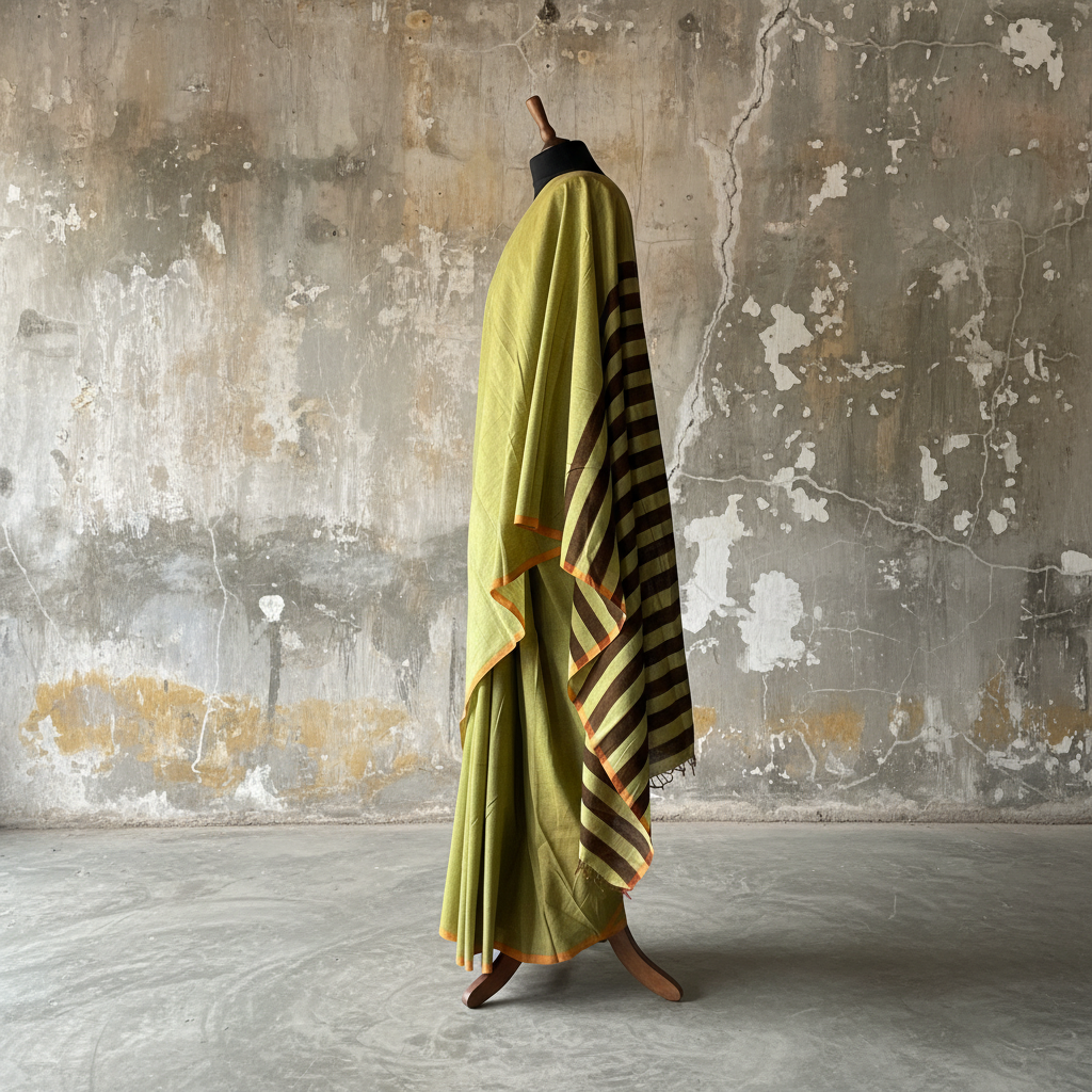 Handwoven Cotton Sari  - SN088