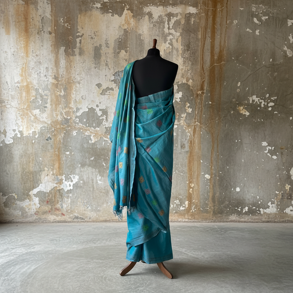 Handwoven Cotton Sari  - SN363
