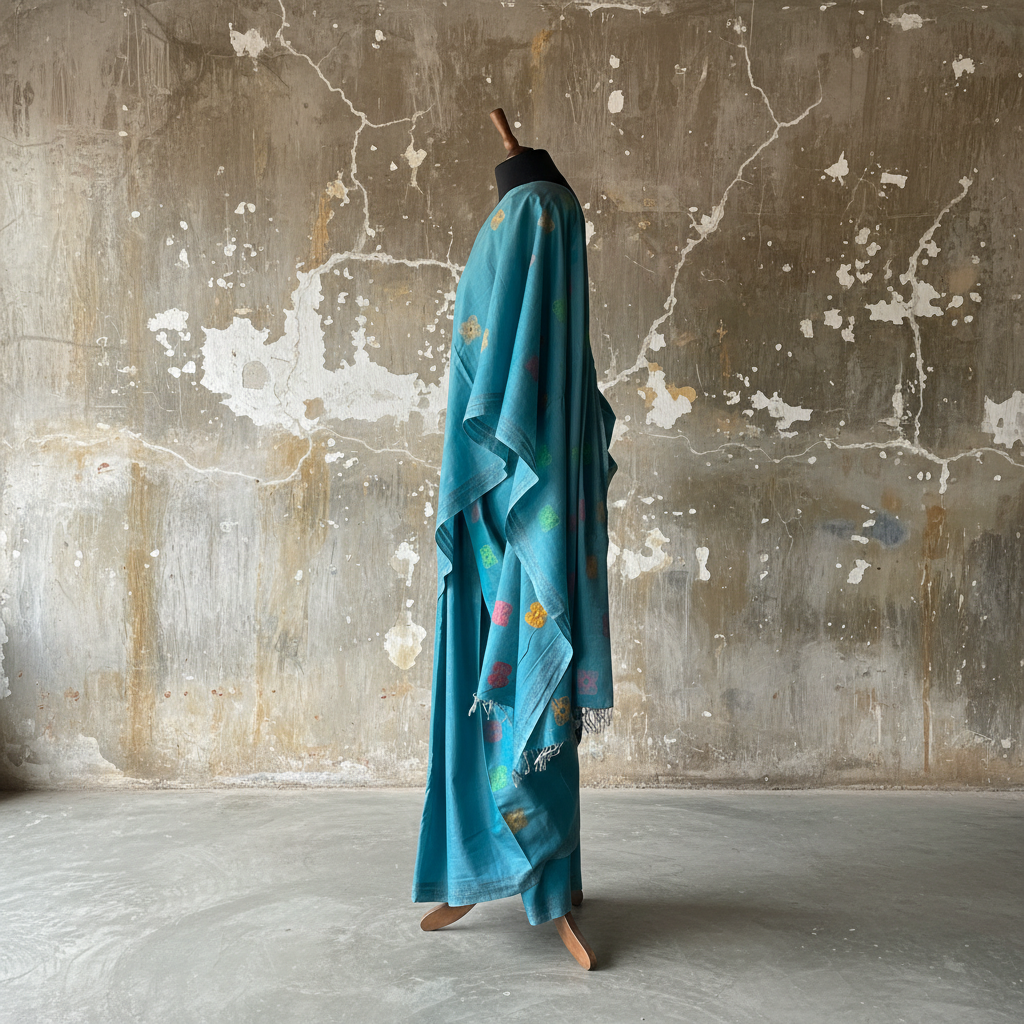 Handwoven Cotton Sari  - SN363